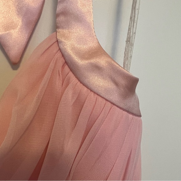 Vintage Knee Length Satin/Chiffon Light Pink Formal Dress - Picture 4 of 16
